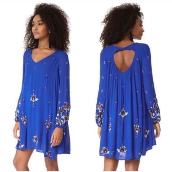 Free People Oxford Embroidered Mini Swing Dress - Picture 1 of 10